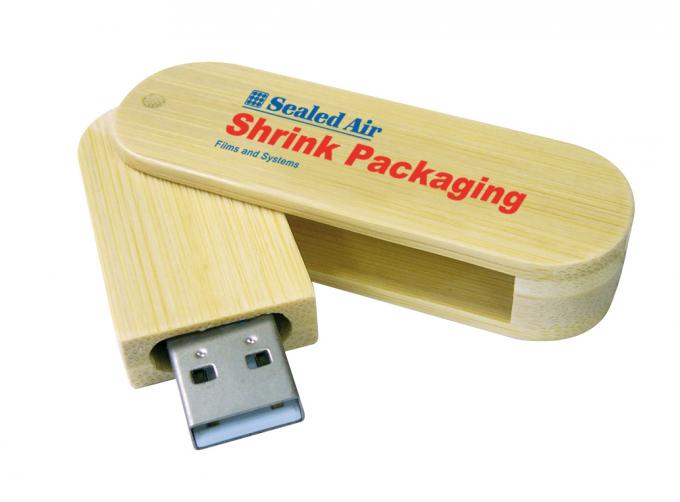 32GB Cool Swivel Bamboo USB Flash Drive Key , Twist USB Sticks