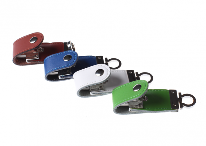 Leather Keychain 32GB USB 3.0 Flash Drive , USB Flash Disk Driver