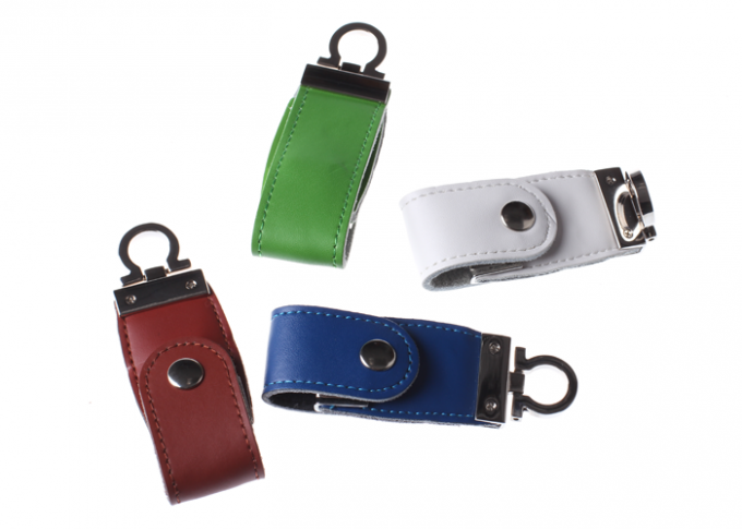 Leather Keychain 32GB USB 3.0 Flash Drive , USB Flash Disk Driver