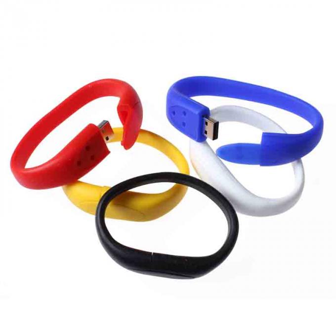 Micro Silicone 8 Gigabyte Flash Drive Wristband , USB Key Bracelet