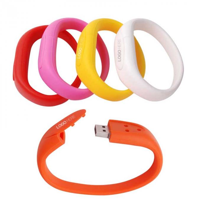 Micro Silicone 8 Gigabyte Flash Drive Wristband , USB Key Bracelet