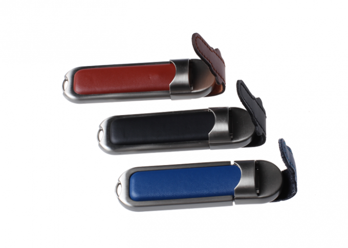 Personalized Swivel Leather USB Flash Drive 2GB Large Capacity Embossed
