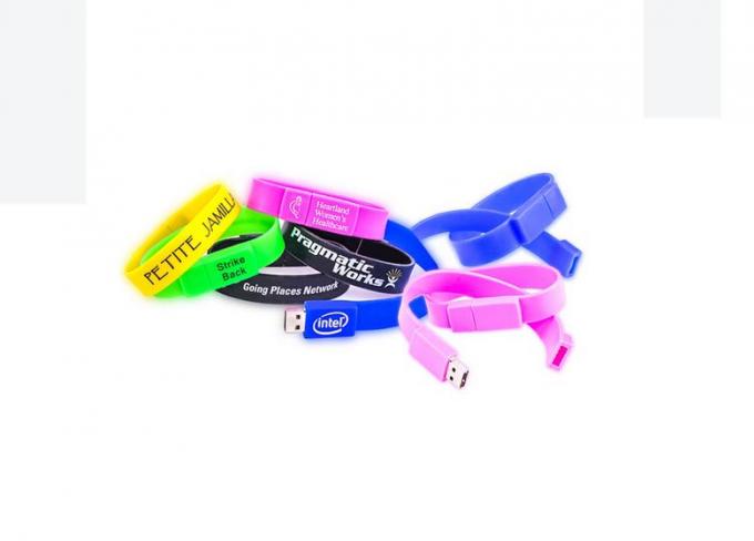 Customized 4gb / 8gb / 32gb Wristband USB Flash Drive Silicone For Gifts