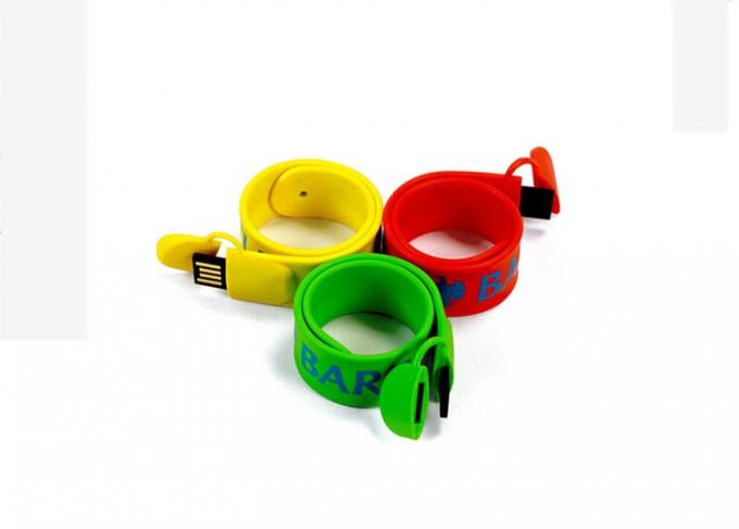 Most Popular Yellow bracelet usb flash drive Logo Custom Full compatibility