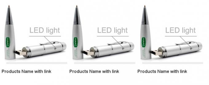 OEM Pendrive 8GB Metal Silver Pen USB Flash Drive With LED Light