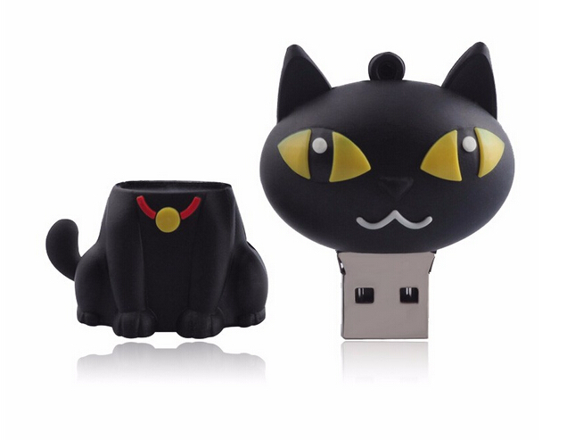 Cartoon Cat Silicone Custom USB Memory Stick 4GB USB 2.0 Pendrive