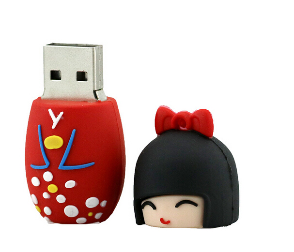 Usb Flash Drive Memory Stick Cartoon Japanese doll Model 64gb USB 2.0 Disk
