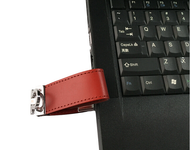 Leather 2GB USB 2.0 Hi - Speed USB Flash Drive With Logo Printed