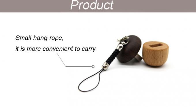 Mini Acorn Wood USB Flash Drive , Large Capacity Thumb Drive with Keychain Attached