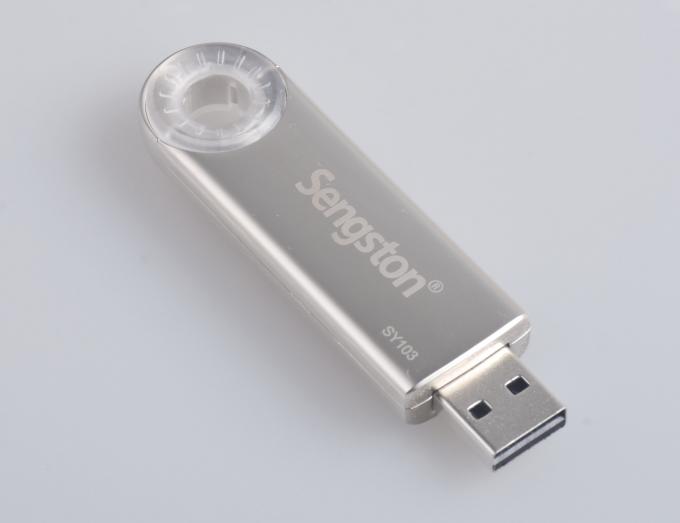 Metal Swivel capless usb flash drive with key loop and can do laser logo