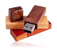 Custom Printed Red Wood USB Flash Drive Keychain With Password Protect