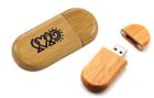 Customized Mini Bamboo USB Flash Drive 64GB Password Protection