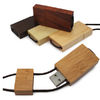 Lanyard Bamboo USB Flash Drive 256GB With Logo Printed , USB 3.0