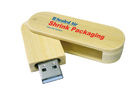 32GB Cool Swivel Bamboo USB Flash Drive Key , Twist USB Sticks
