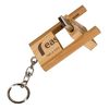 Keychain Swivel Bamboo Pen Drive Portable Black Laser Logo Engraving