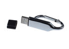 Silver Metal USB Flash Memory with Buckle Shaped , Data Preload, Laser Engraving