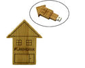 House Genuine 2.0 Wood USB Flash Drive , 8 Gig Customizable Thumb Drives