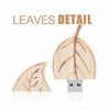 Natural Retro Style of  Leaf  Wood USB Flash Drive High Speed USB 2.0 128MB - 64GB