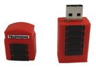 Compact Red Usb Flash Drive 2.0 / 3.0 port Classic Phone style