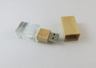 Customizable Wood And Crystal Usb Flash Drive / 128 Gig Crystal Thumb Drive