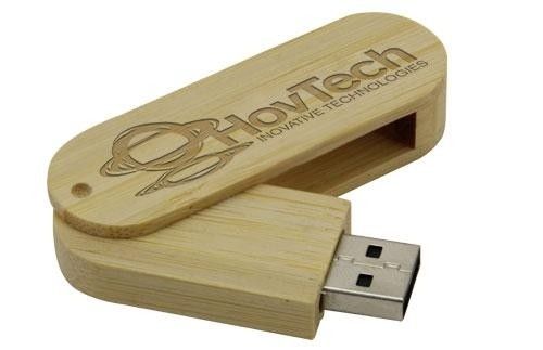 32GB Cool Swivel Bamboo USB Flash Drive Key , Twist USB Sticks