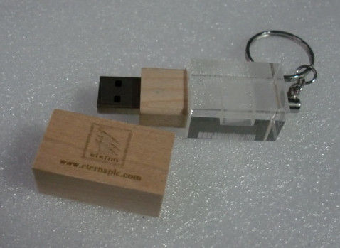 Wooden Engraved USB Flash Drive / USB Keychain Flash Drive Waterproof