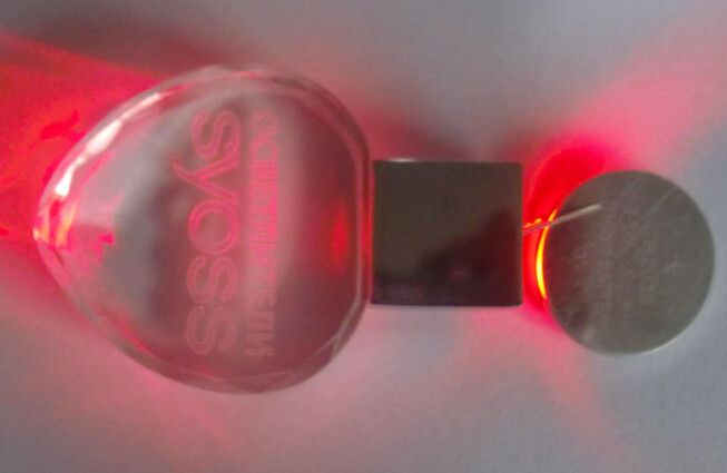 Large Capacity Crystal Heart Usb Flash Memory Drive With Encryption