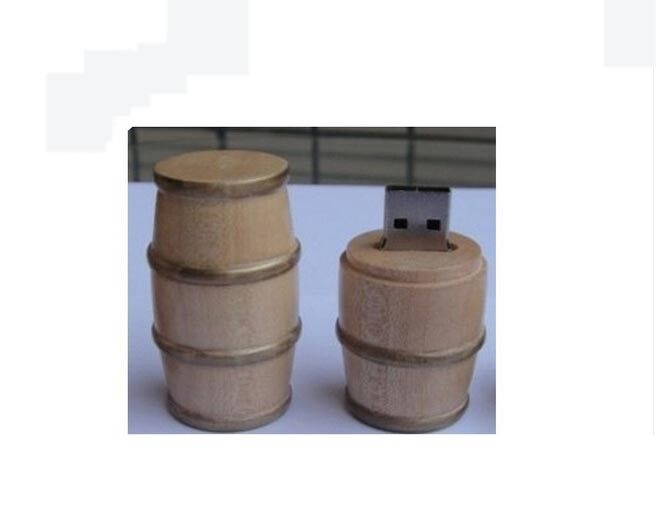 64GB casks shaped Wood USB Flash Drive logo print password protection