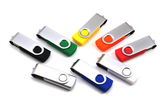 Personalised 16GB Plastic USB Flash Drive , Swivel USB Pendrive