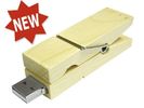 Storage 32G Bamboo USB Flash Drive Memory Stick Clothespin Shaped